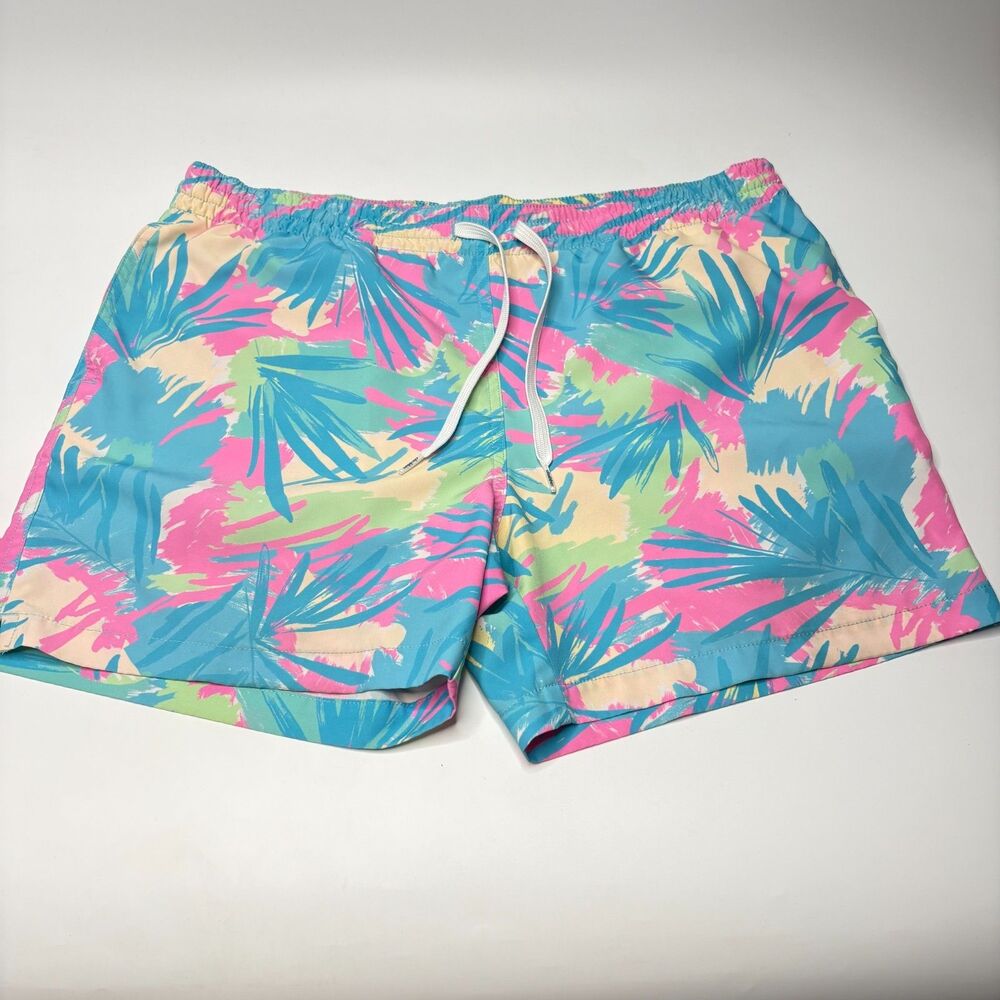CHUBBIES Blue Green Pink Tan Summer Beach Swim Trunks Mens Size Medium